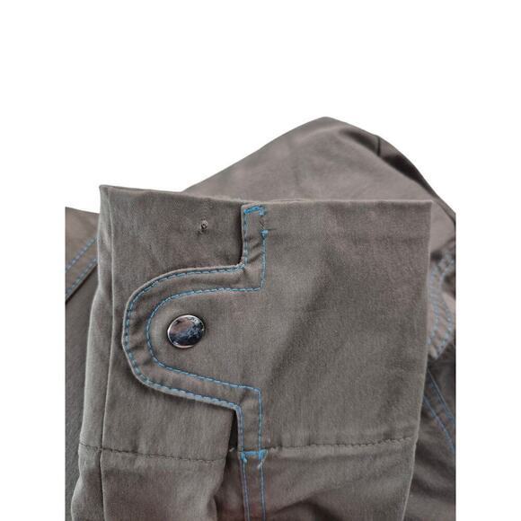 Nike Dry Fit  Tan Golf Jacket Turquoise Blue Stitching Womens XL - Picture 5 of 9